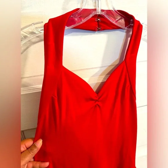 Vintage Red Tassel Halter Dress with Rhinestone Detail - Picture 8 of 11